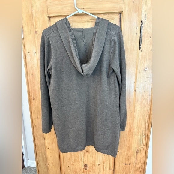 Cable & Gauge Open Front Cardigan Olive Green Size Medium - Picture 2 of 10